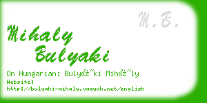 mihaly bulyaki business card